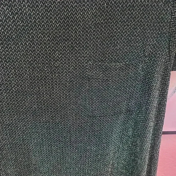 LuLaRoe Elegant Carly Black with Silver Metallic Thread - Picture 3 of 7